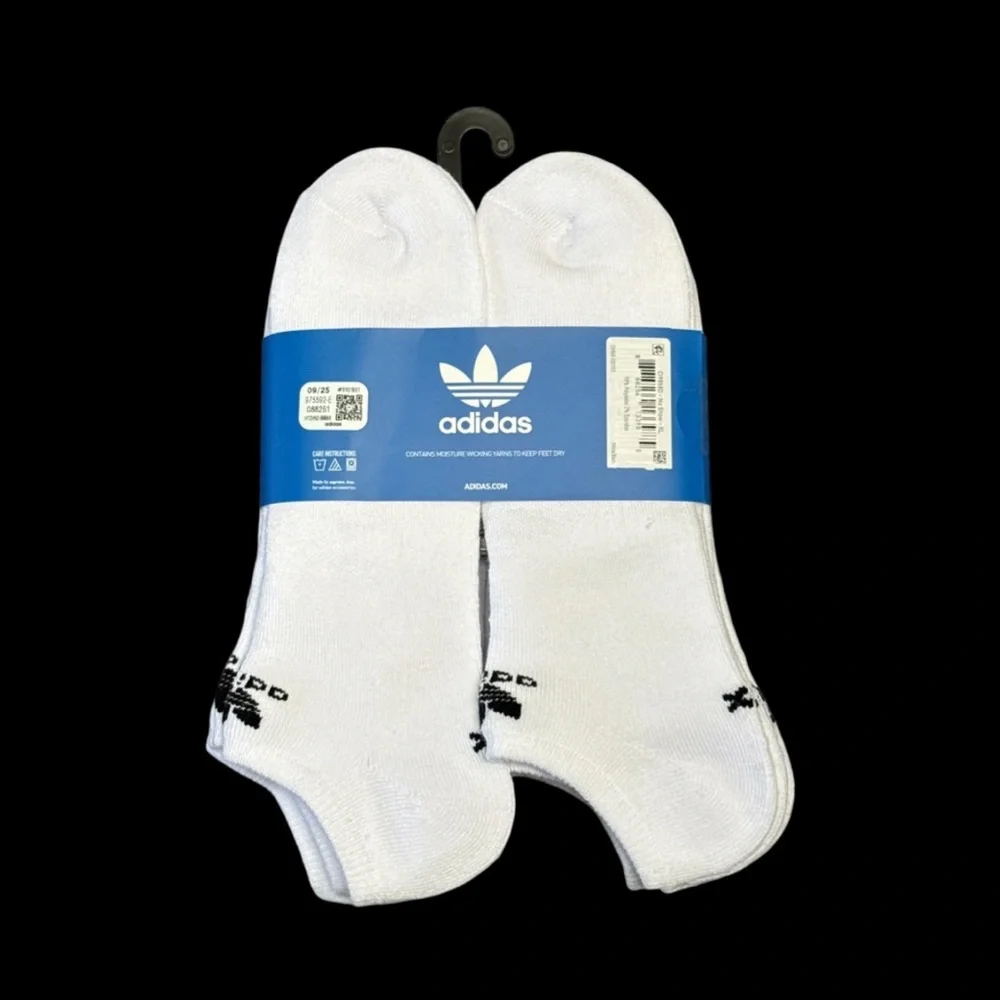 adidas originals trefoil cushioned no-show socks CI9858D 6 pair NEW